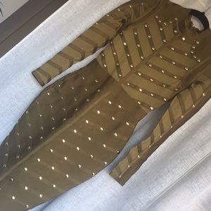 olive bodycon party bandage dress